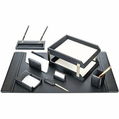 DACASSO Desk Set, Top-Grain Leather, 10-Piece, Black DACD1020
